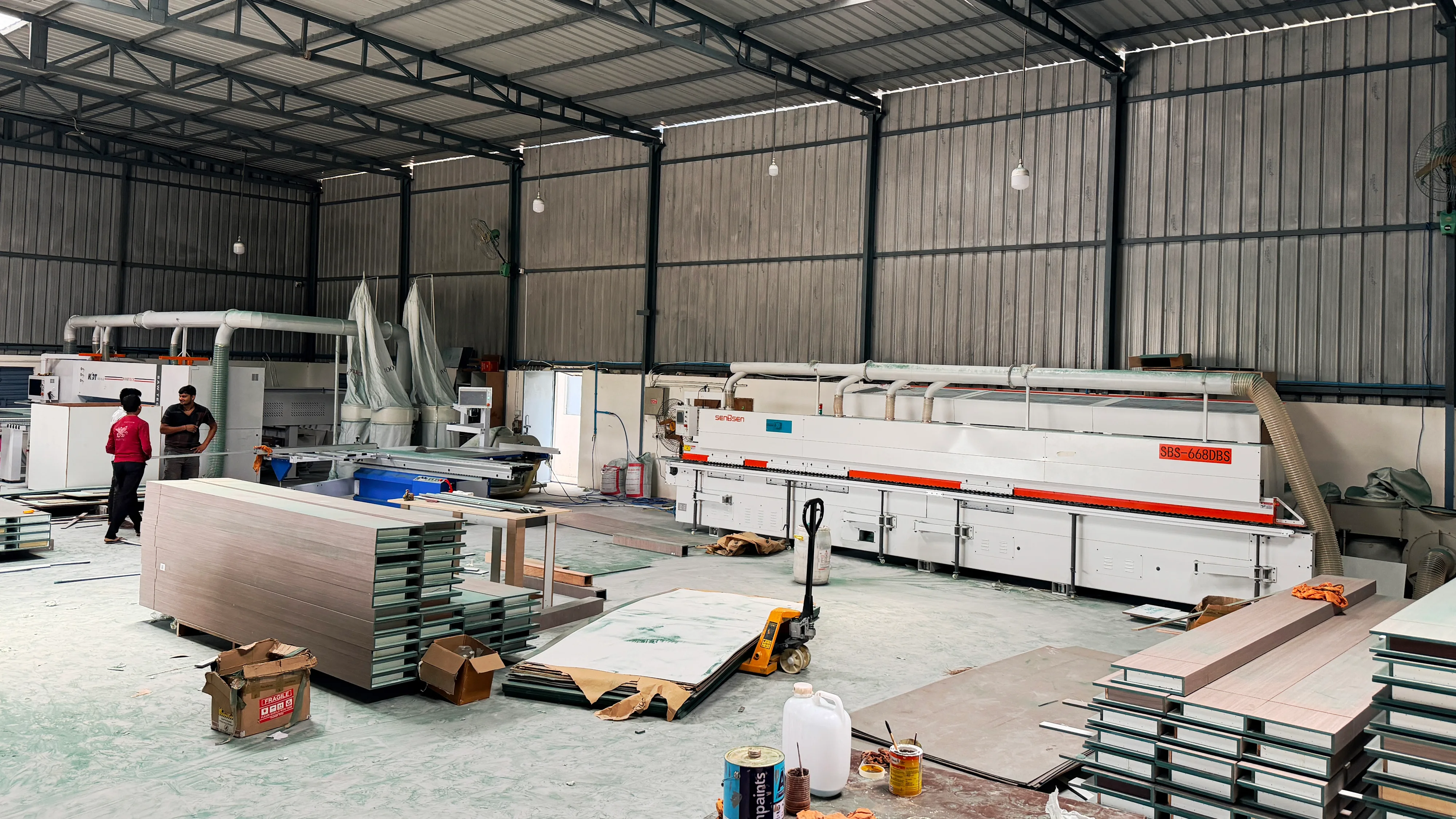 Velmont manufacturing facility — automated edge-banding line